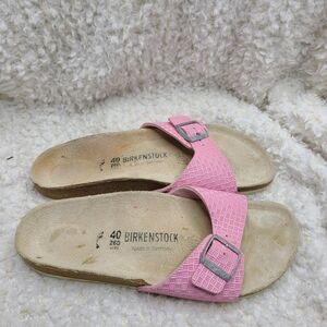 Birkenstock Madrid Pink Slide Sandals size‎ 40 Birko-flor